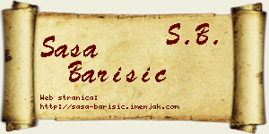 Saša Barišić vizit kartica